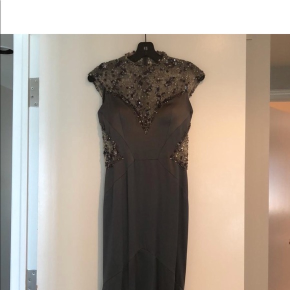 Monique Lhuillier Sheer back beaded satin gown - Picture 6 of 6